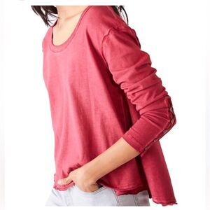 We The Free Red Long Sleeve Tee